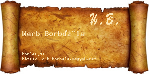 Werb Borbála névjegykártya